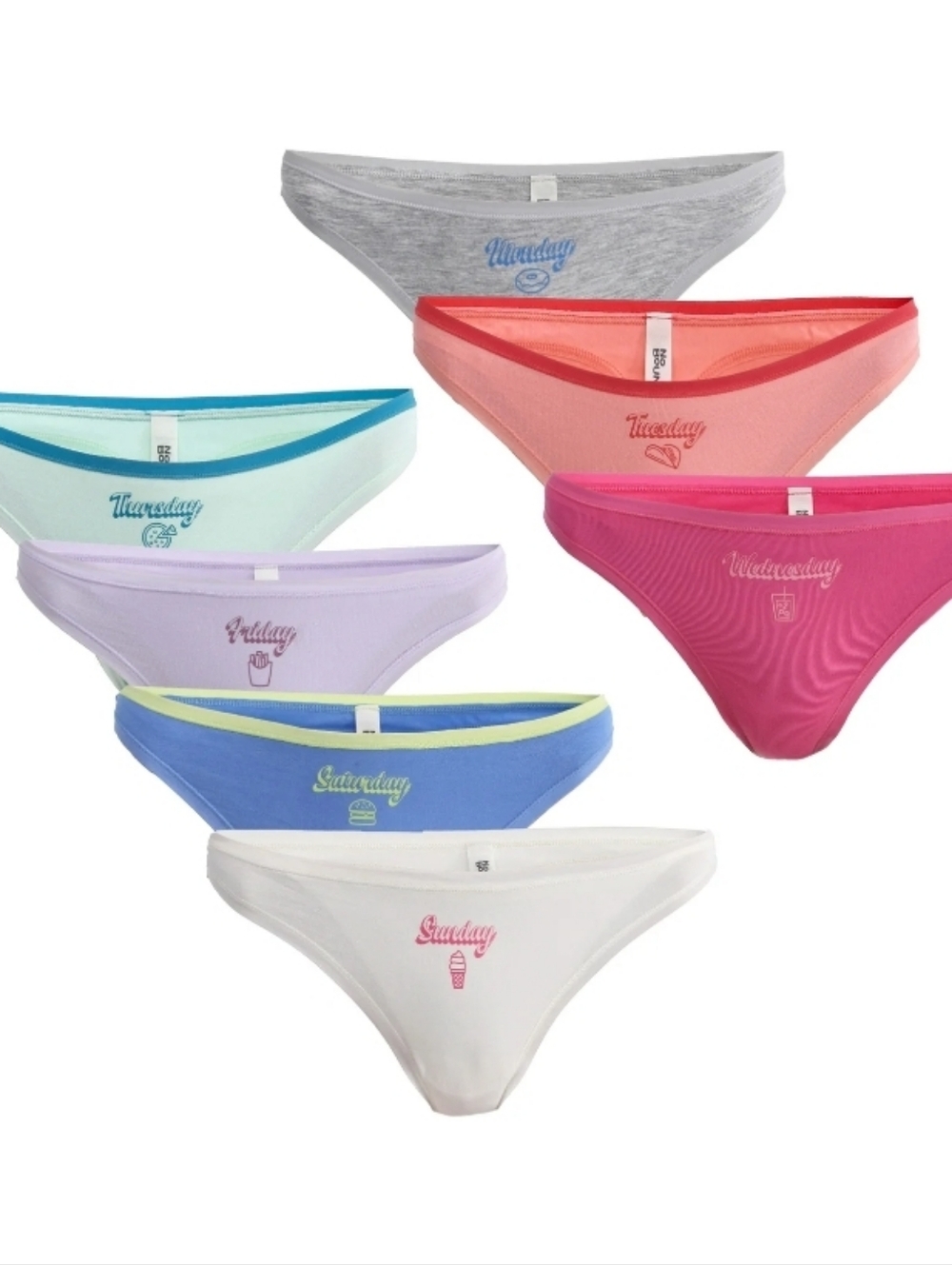 XXXL/22 Days Of The Week Thongs 7-Pack Mid-Rise New